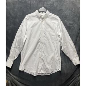 Talbots Dress Shirt Mens 15 1/2 34/35 White Button Up Long Sleeve 100% Cotton